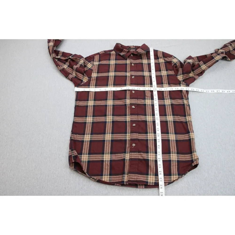 Banana Republic Shirt Men's Medium Checkered‎ Untucked Cotton Button-Up Flannel